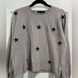 On 12th brand Gray shiny star Embellished Sweater. Viscose/modal blend. So soft.